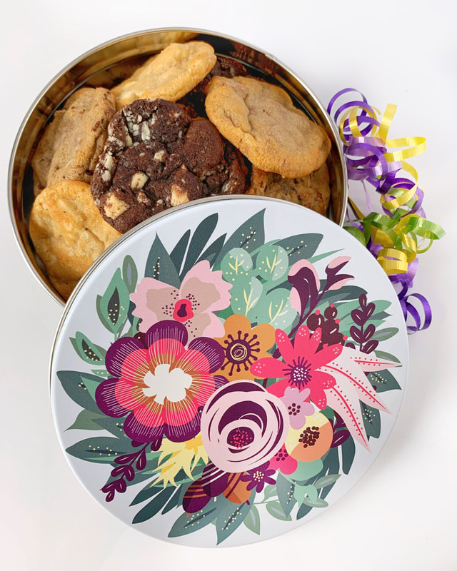 Mother's Day Gift: Floral Tin filled with cookies