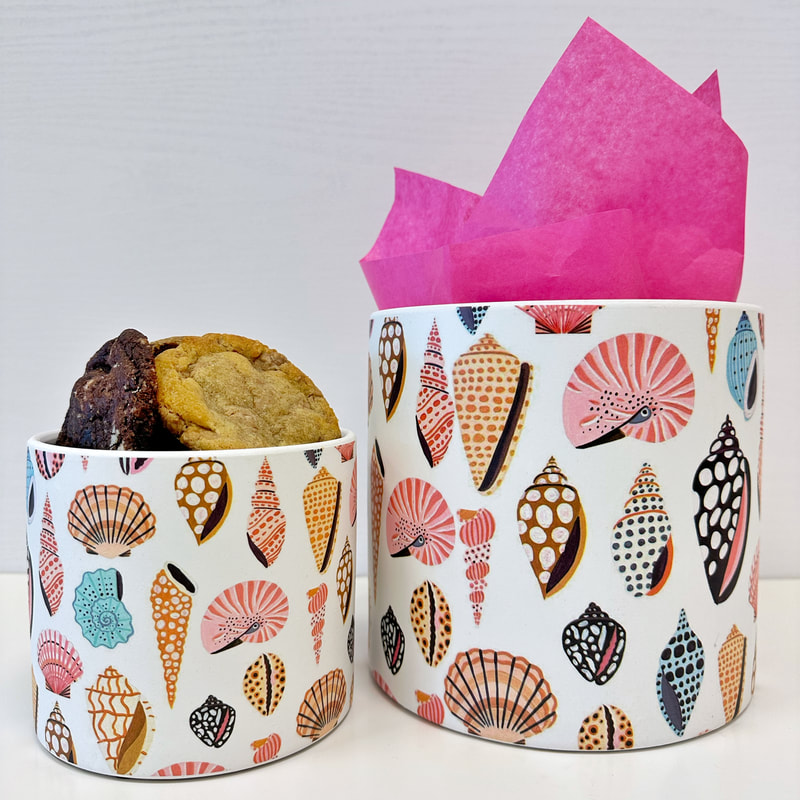 Mother's Day Gift: Seashell Planter filled with cookies
